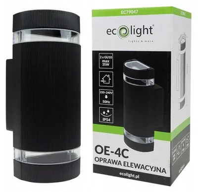 Immagine prodotto di Lampada da parete per esterni 2xGU10 IP54 alluminio nero Ecolight EC79047
