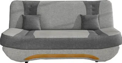Produktbild von Sofa mit Schlaffunktion und Bettkasten, Couch für Wohnzimmer, Schlafsofa Federkern Sofagarnitur Polstersofa Wohnlandschaft mit Bettfunktion -194 x 92 x 95cm  Feba (Hellgrau + Dunkelgrau (Sawana 21 + Sawana 05))