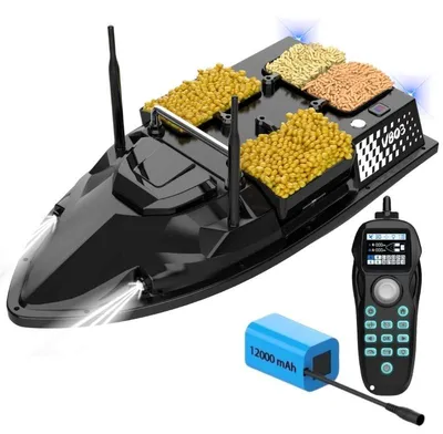 Zdjęcie produktu dla Łódka Zanętowa iUni V803, GPS, 12000mAh, 4 Pojemnikami, Pojemność 3kg, 500m, 15km/h
