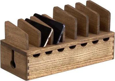 Produktbild von Famanu Kabelmanagementbox aus Holz - Kabelorganizer mit Klappdeckel