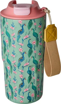 Produktbild von Rice Edelstahl Trinkflasche 550 ml – Pfau Print Grün – BPA-frei & auslaufsicher