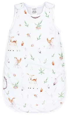 Produktbild von TupTam Ganzjahres Schlafsack  e Materialien 2.5 TOG Seitlicher Reißverschluss Ärmellos , Farbe: Waldtiere / Igel / Rehe, Größe: 80-86