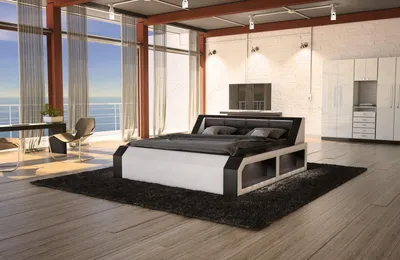 Produktbild von Design Wasserbett Matera Schwarz / Weiß 180x200 cm
