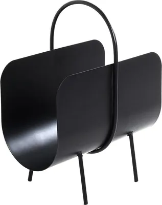 Zeitschriftenständer aus schwarzem Metall, B 37 x H 47 x T 22 cm