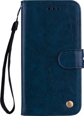 Produktbild von Mobigear Wallet  Samsung Galaxy A8 (2018) Hülle Klapphülle Geldbörse - Blau