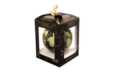 A Christmas ornament in its gift box.