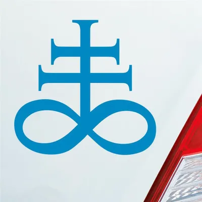 Produktbild von Auto Aufkleber Church of Satan Kirche Satans Zeichen 10x10 cm Hellblau Sticker Heckscheibenaufkleber