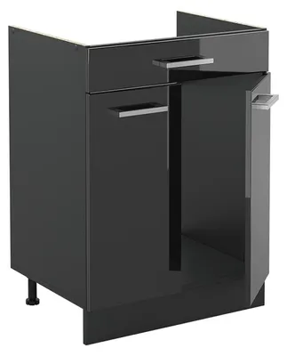 Obrázok produktu pre Kuchynská spodná skrinka Vicco R-Line Antracit vysoký lesk/antracitová 60 cm so zásuvkou bez pracovnej dosky, Model 61073