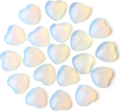 Produktbild von Opal Herz Edelstein Set 20 Stück Natürlich Heilung Kristalle Meditation