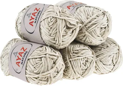 500g Strick-Garn Nature Strickwolle Häkelgarn Makramegarn, weiß beige