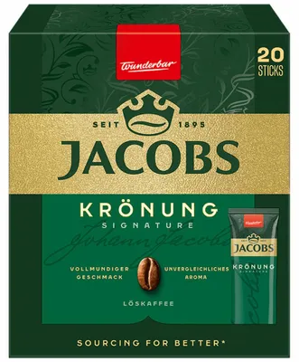 Produktbild von Jacobs Krönung, löslicher Kaffee, Instantkaffee, Instant Kaffee, 6 x 20 Einzelportionen