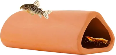Produktbild von Aquarium Höhle Terrakotta Garnelen Versteck Aquarium Welshöhle Einseitig Geschlossen Tonrohr Fronteingangshöhle Versteckhöhle Ablaichhöhle