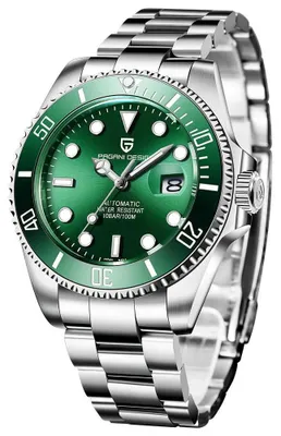 Produktbild von Herrenuhr Pagani Design Submariner, Mechanisch, Silbergrün / Grün