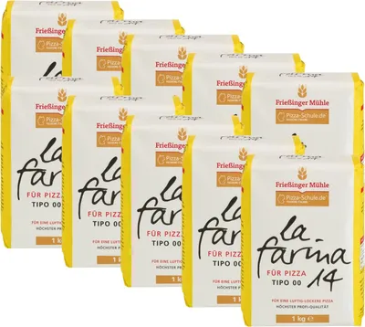 Produktbild von Frießinger Mühle La Farina 14 Pizzamehl Tipo 00 1 kg (10er Pack)