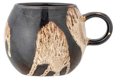 Produktbild von Bloomingville Becher PAULA Schwarz Braun Beige Muster mit Henkel 275 ml Tasse