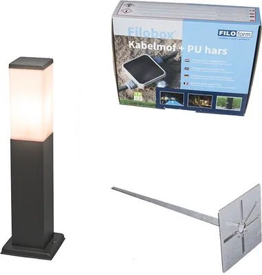 Produktbild von Moderne Außen Pollerleuchte Dunkelgrau mit Opal 45 cm IP44 Malios