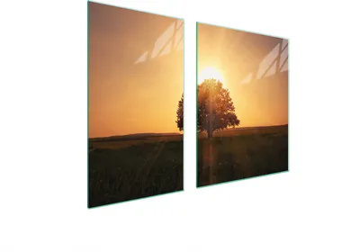 Image de Plaques de recouvrement pour cuisinière 2 pièces 100x52 Couverture pour champ vitrocéramique Verre Planche à découper Paysage Orange