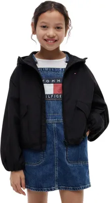 Productafbeelding van Tommy Hilfiger hooded jack met glanzende vlag, model Kg0kg09416, andere jassen, zwart (zwart)