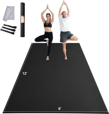 Obrázok produktu pre Protišmyková cvičebná podložka - Podložka na jogu do telocvične a na pilates - 3,6 x 1,8 m - Protišmykový povrch - Ideálna na cvičenie