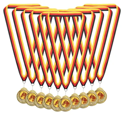 Immagine prodotto di Medaglie d'oro per i vincitori - Medaglie personalizzate con nastro, ideali per i bambini