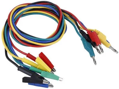 Immagine prodotto di Kit di cavi di prova elettronici - 5 pezzi - alta tensione - 1 m - connettore a banana da 4 mm - pinza a coccodrillo - prolunga di prova per multimetro