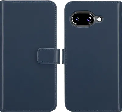 Immagine prodotto di Custodia a libro in vera pelle Selencia per Google Pixel 9A - Blu