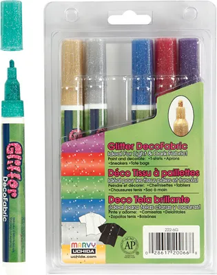Produktbild von Creativ Company Glitzer Textilmarker Set 6 Stück - Textilstifte