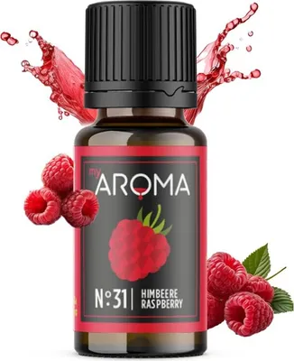 Produktbild von myAROMA Flavour Drops Himbeere 10ml – Zuckerfrei, Kalorienfrei und Vegan, Natürliches Aroma für Kulinarisches