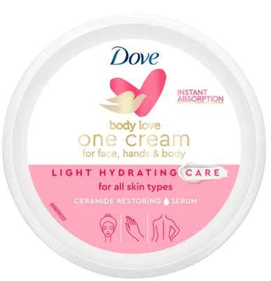 Image de Dove Light Hydrating Cream 250ML pour le visage, le corps et les mains
