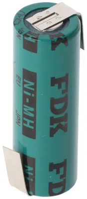 Produktbild von 4/5AA NiMH Akku FDK 1,2 Volt 1100mAh mit Lötfahnen Z-Form, Industrieausführung Flattop 43x14,2mm