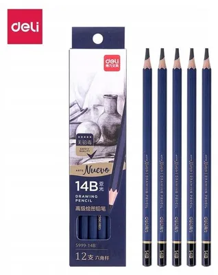 Zdjęcie produktu dla Ołówek grafitowy 14B, 12 sztuk Deli Nuevo