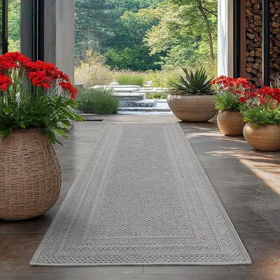 Produktbild von Homebyhome Outdoor Teppich Wetterfest & UV-beständig, ideal für Küche, Balkon, Terrasse, Garten, Wohnzimmer, Grösse: 80x250 cm
