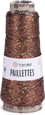 Obrázek produktu pro YarnArt Paillettes Metalická příze s flitry, měděná, 800 m, 50 g, Super Lace