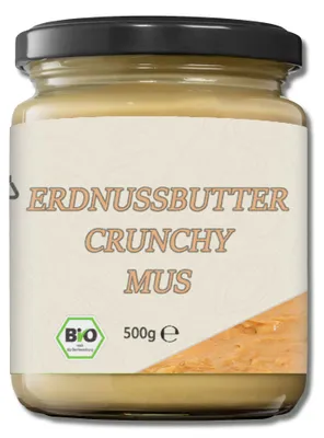 Produktbild von Mynatura  Erdnussbuttermus Crunchy - (500g) - 1 Glas (500g)