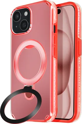 Produktbild von Avizar, MagSafe Hülle für iPhone 14 Plus / 15 Plus Stoßfest mit Klappständer, Rot
