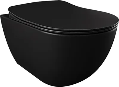 Produktbild von Creavit RIMOFF Wand-WC matt schwarz randlos antibakteriell Edelstahl Kaltwasser