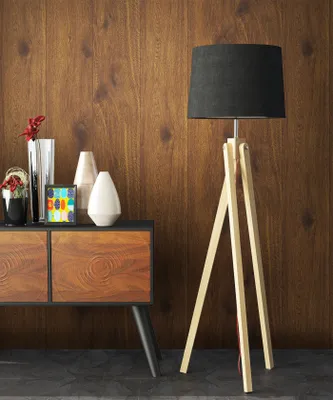 Produktbild von NEWROOM Tapete Braun Vliestapete Holzbalken - Holzwand Landhaus Holz Streifen Naturholz Natur Holzpaneele