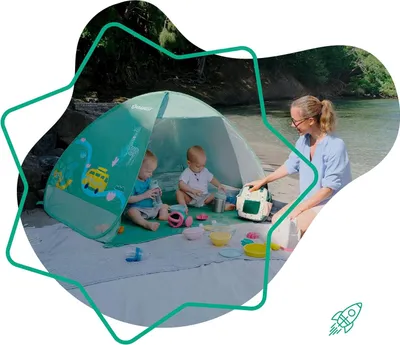 Produktbild von UV-Schutz-Zelt, großes Strandzelt, hoher Sonnenschutz, SPF 50+. Pop-Up-System. Groën - Strandzelt mit UV-Schutz von Badabulle
