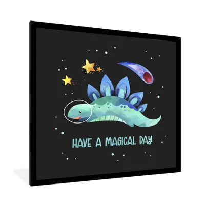 Produktbild von MuchoWow® Gerahmtes Poster Sprichwörter - Raum - 'Einen zauberhaften Tag haben' - Zitate - Kinder - Jungen - Mädchen - Kinder 40x40 cm - Poster mit Schwarzem Bilderrahmen Wandposter Rahmen Foto Bilder - Mit Rahmen - Wanddekoration Schlafzimmer