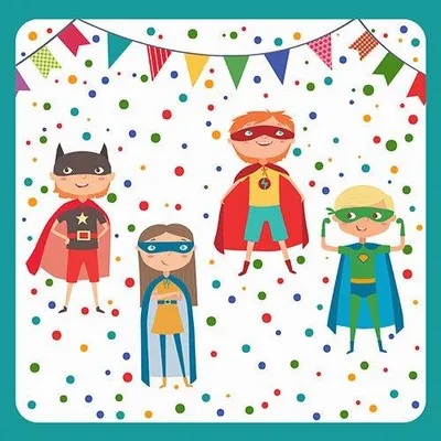 Produktbild von Servietten, 3-lagig 1/4-Falz 33 cm x 33 cm "Superhero"