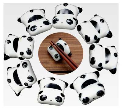Produktbild von 8 Stück Panda Stäbchenhalter aus Keramik, Ablagen für Essstäbchen, Dekorative Accessoires für Restaurantgeschenke