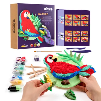 Productafbeelding van Schaumstof klei, Okto Macaw, 20044, meerkleurig, 21 x 21 x 4,5 cm