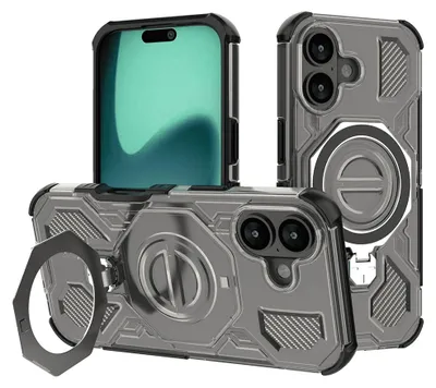 Obrázek produktu pro Techsuit – Carbon Shield PRO ochranné pouzdro pro iPhone 16 – kouřově černé