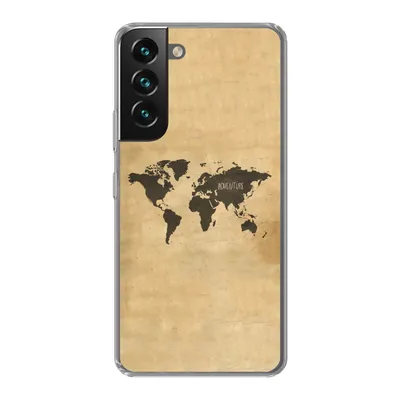 Produktbild von MuchoWow® Handyhülle Schutzhülle Hülle für Samsung Galaxy S22 Weltkarte - Braun - Zitat Silikon Softcase Handy Hülle - Mobiltelefonhülle