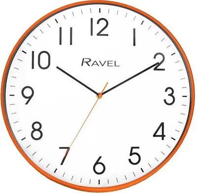 Image de Horloge murale moderne de 40 cm, analogique à quartz, orange