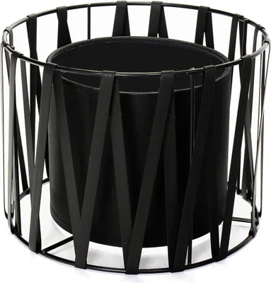Produktbild von Lampenschirm für Tischleuchten LUND E27 Schwarz Ø18cm Zylinder Metall Stoff Schirm