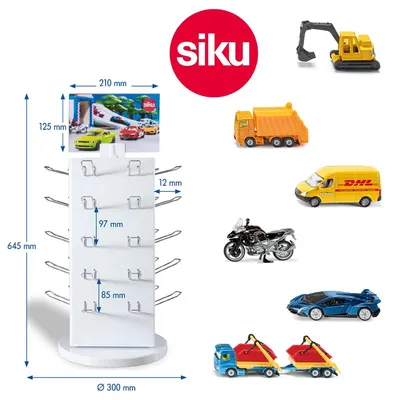 Produktbild von SIKU Thekendrehständer bestückt 25 Modelle 75 Teile