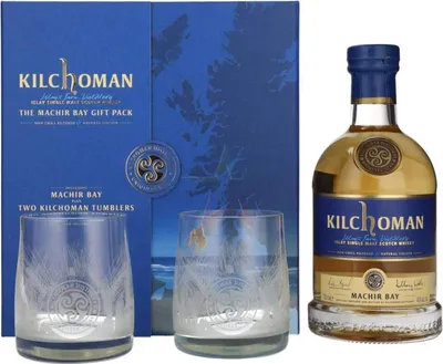 Produktbild von Kilchoman THE MACHIR BAY GIFT PACK mit 2 Gläsern 46 %  0,70 lt.