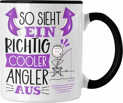 Produktbild von Trendation - So Sieht Ein Richtig Cooler Angler Aus Geschenk Tasse Lustiger Spruch Geschenkidee (Schwarz)