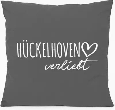 Produktbild von Huuraa Kissen Hückelhoven verliebt 40x40cm mit Füllung Steel Grey Baumwolle Dekokissen Geschenkidee